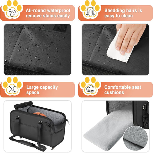 18 lbs >9in) WOYYHO Console Dog Car Seat Luxury Center Console (Width Dog Car Bed Carseat with Soft Cushion and Safety