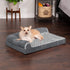 Furhaven Orthopedic Dog Bed for Medium/Small Dogs, L Shaped Chaise with Removable Bolsters - Stone Gray, Medium