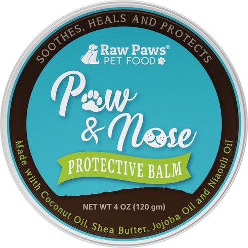 Raw Paws Paw Wax for Dogs & Nose Balm - 4-Ounce Value Size Paw Cream & Wax for Dry, Cracked Pads & Snouts