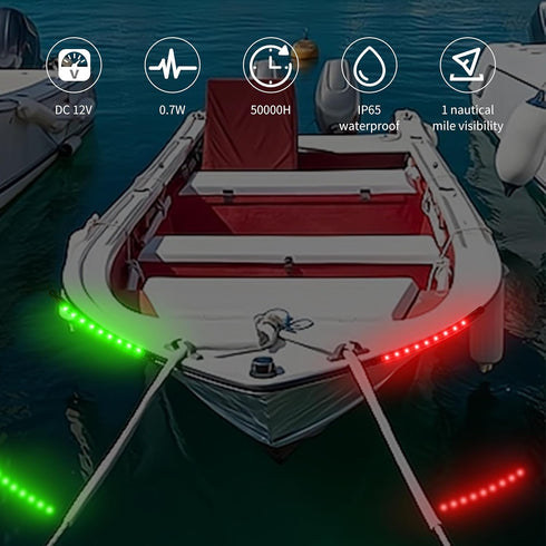RVZONE Boat Navigation Lights, Navigation Lighting For Boats Led, Marine Lighting For Night Fishing, Boat Red and Green