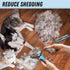 Pet Grooming Brush and Metal Comb Combo, Undercoat Rake for Dogs Grooming, Dematting Tool for Long Haired Pets (Blue)