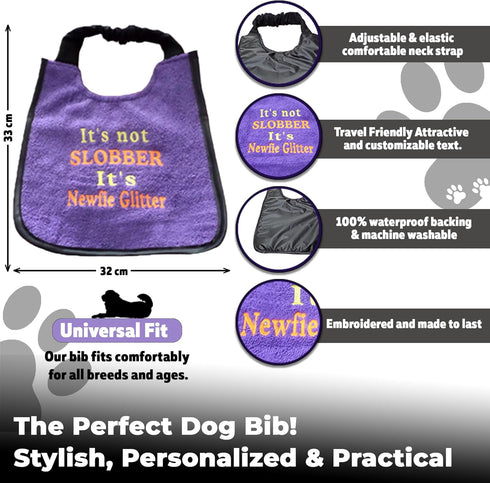Unique Handmade Newfoundland Dog Bib - Personalized Colors, Waterproof Backing, and Adjustable Fit for all breeds