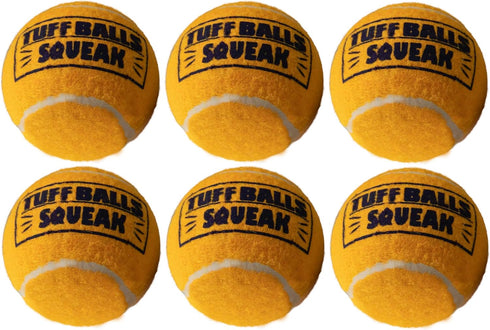 PetSport 6 Pack Giant Squeak Tennis Ball Dog Toys (4") for Large Dogs, Durable Non-Toxic Felt & Rubber