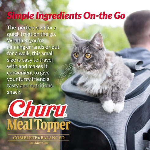 INABA Churu Meal Topper for Cats, Tuna with Salmon Recipe, Complete & Balanced, 0.5 Ounce Tube, 24 Tubes