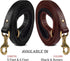 Heavy Duty Genuine Leather Dog Leash, Hand Made for Small, Medium & Large Breeds, Soft Padded Handle, Black, Brown, 5'