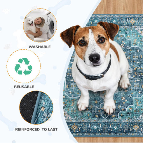 2 Pack 36"x48") Lahome Reusable Washable Puppy Pads - Super Absorbent & Waterproof Dog Training Mats for Potty, Crate