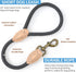 Mile High Life Short Dog Leash, 18 Inch Reflective Lead with Leather Tip for Large and Medium Dogs Training and Walking