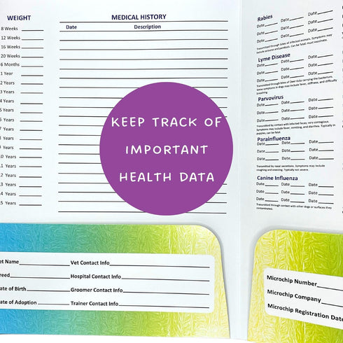 Puppy to Dog Health Folder (9X12 Inches) - Record Information & Store Important Documents - New Dog Gift for Pet Parents