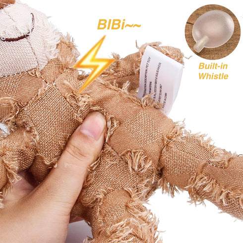 2023 New Indestructible Robust Bear Dog Toy, Squeaky Plush for Heavy Chewers (A-Navy)