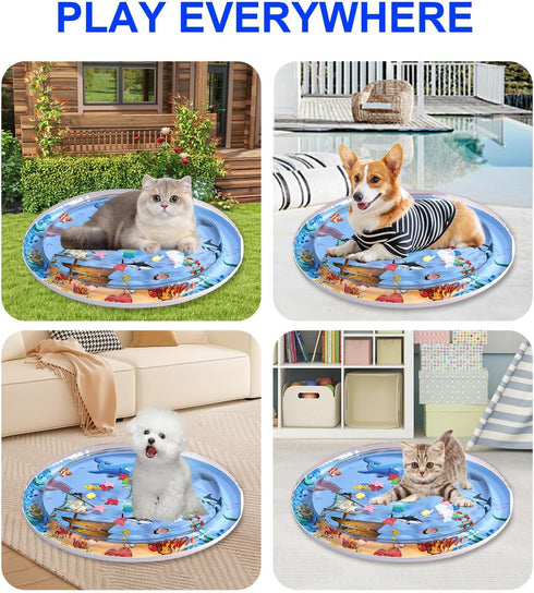 Calantre 2025 0.5mm Cat Water Mat Upgraded Thickened Sensory Water Palymat, Anti-Scratch Design Pet Water Mat for Bored