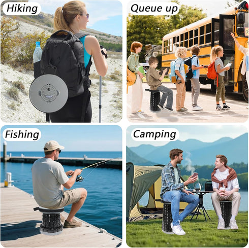 18.1" 880Ib,Collapsible ALEVMOOM XXL Telescoping Stool with Thick Cushion, Portable Telescoping More Sturdy Capacity