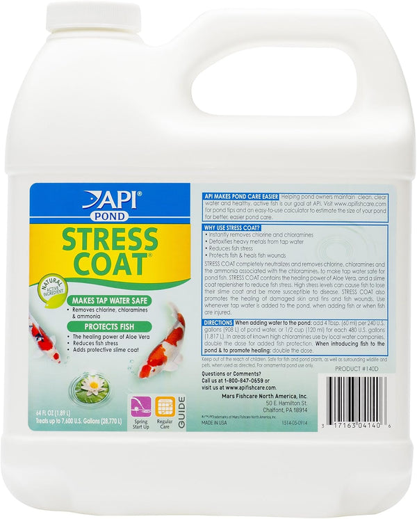 API POND STRESS COAT Pond Water Conditioner, 64 Fl Oz Bottle