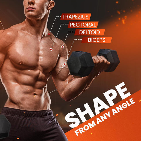 Yes4All Chrome Grip Encased Hex Dumbbells, Anti-Slip Hand Weights 5-50 LBS