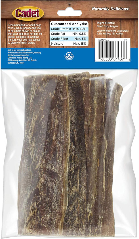Cadet 100% Beef Strips Dog Treats, Long-Lasting, Healthy & Natural, Medium (4 Count)