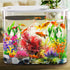 Aquarium Decorations Plants with Resin Coral, 12 pcs Small Plastic Fish Tank Accessories, Artificial Plant Decor