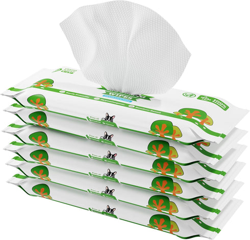 Pogi's 120 Dog Grooming Wipes Travel Packs - Hypoallergenic Cleaning & Deodorizing Wipes for Dogs, Fragrance Free