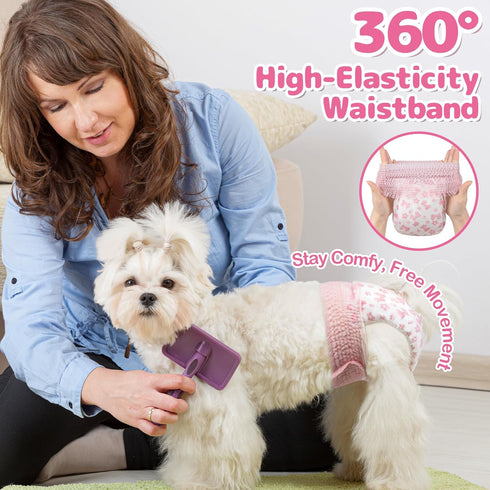 360 40 Dono Disposable Pull It Up Female Dog Diapers, Stretchy Waist Puppy Diapers, Super-Absorbent Doggie Diapers
