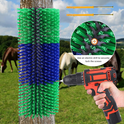 2PCS 8PCS Livestock Scratching Brush, Horse Grooming Brushes Kit With Screws For Cow Goat Cattle Sheep Pig Full