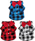 3 Pack Cute Plaid Dog and Cat Shirt, Dog Shirts for Medium Dogs and Cats, Birthday Party and Holiday Photo