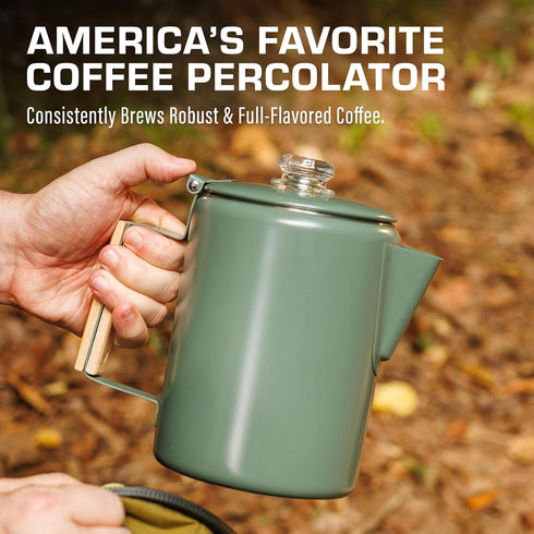 Bozeman [9 COLETTI Green Percolator Coffee Pot Camping Coffee Makers Campings Favorite Percolator NO Aluminum
