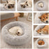 Dog Bed, Calming Dog Beds for Small Medium Large Dogs, Round Donut Washable Bed, Anti-Slip Faux Fur Fluffy Donut