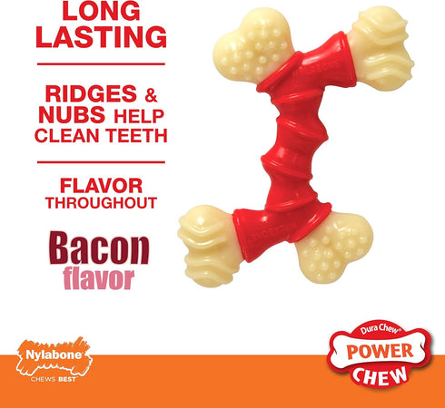 Nylabone Power Chew Double Bone Long Lasting Chew Toy for Dogs X-Large - 50+ lbs.