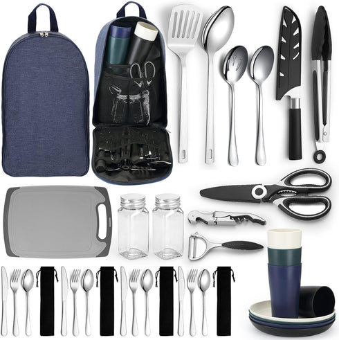 HOMQUEN Camping Essentials Camping Gear Must HavesCooking Utensils Set Rv Camping AccessoriesCamper