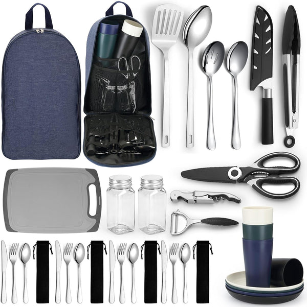 HOMQUEN Camping Essentials Camping Gear Must HavesCooking Utensils Set Rv Camping AccessoriesCamper