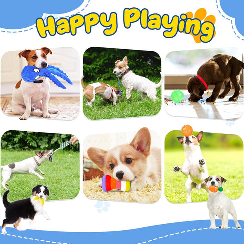 Puppy Toys 23 Pack, Interactive Teething Toys with Squeaky Plush, Rope Toys, and Treat Balls for Small Dogs