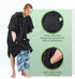 Swimming, Catalonia Hooded Surf Poncho, Changing Robe for Surfing Quick Dry Swim Pool Towel for Men Women, Black