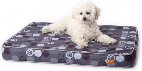 K&H Pet Products Indoor/Outdoor Superior Orthopedic Dog Bed, Gray/Paw, Small 27 X 36 X 4 Inches