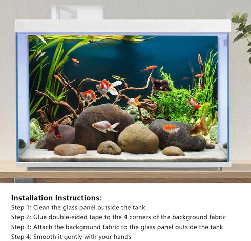 YongFoto 48x24 inch Fish Tank Background, River Bed Waterweeds Moss Lake Aquatic Plant Backdrop for Reptiles