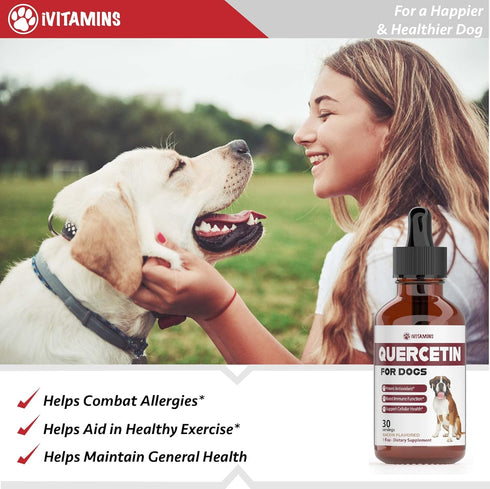 Quercetin for Dogs - Allergy Relief Support, Bacon Flavor, 1 Pack of Quercetin Supplements for Dog Allergies