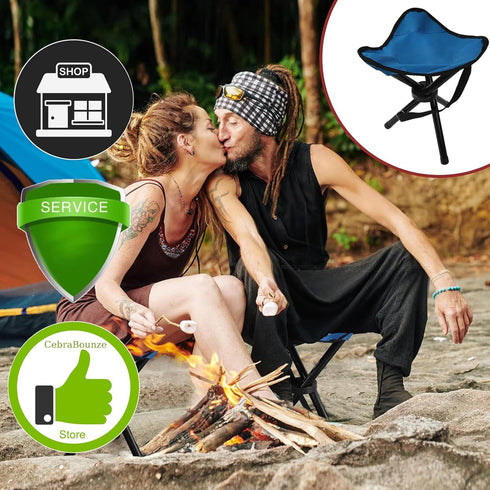 CebraBounze 14" 210 lbs Travel Folding Camping Stool, Use Height and Max Weight Outdoor Portable Party Chair Fishing