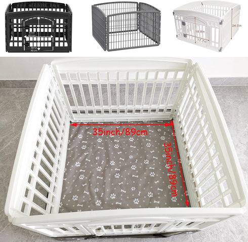 35 Inch 4 Dog Playpen Bottom Pad Fits for Panels Exercise Pet Playpen, Dog Crate Pad Puppy Playpen Pad Leakproof