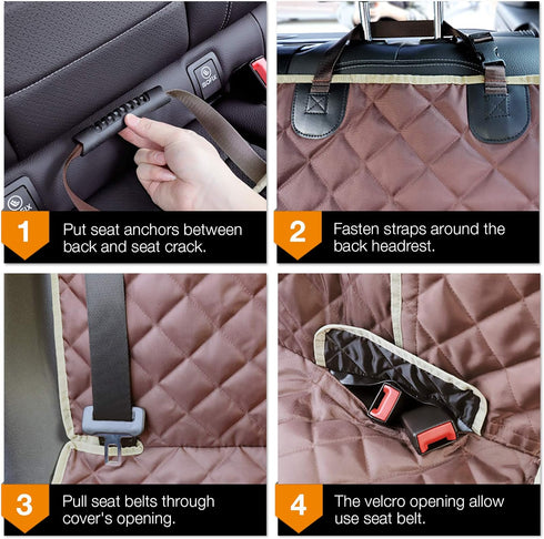 iBuddy Car Seat Cover Waterproof Back Seat Cover for Kids and Dogs Without Smell Heavy Duty and Nonslip Rear Seat