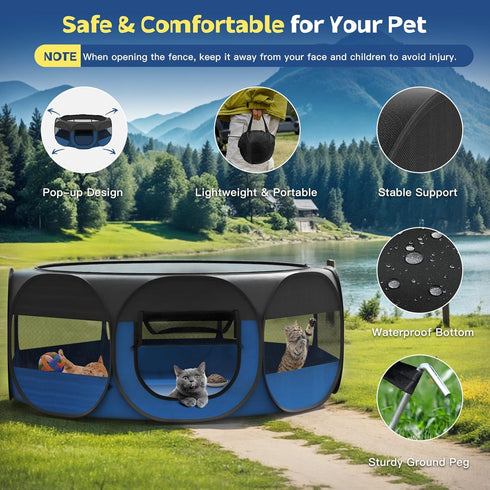 VavoPaw Small Animal Playpen, Chicken Brooder Box with Cover Top, Portable Outdoor Exercise Pet Cage Tent, Waterproof
