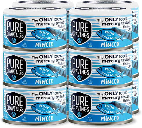 Pure Cravings Minced Tuna and Tuna Loin Wet Canned Cat Food, 100%