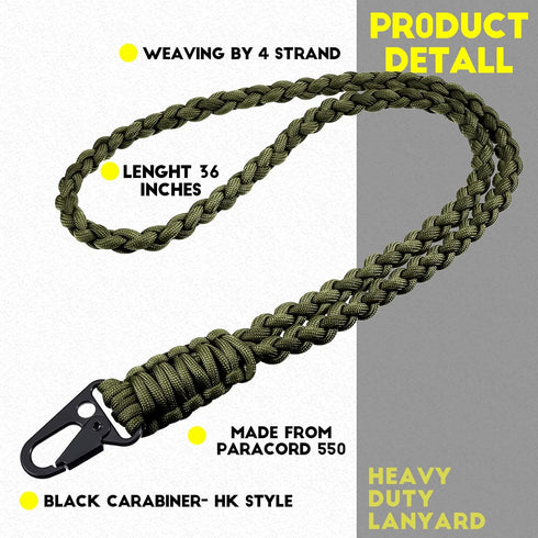 Frienda 2 Set Heavy Duty Paracord Lanyard Necklace Whistles, 550 Keychain for Outdoor Activities
