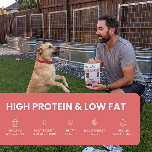 USA(4oz) Ruff Town Dog Treats - Human Grade Beef Heart | Dehydrated Single Ingredient | High Protein, Low Fat