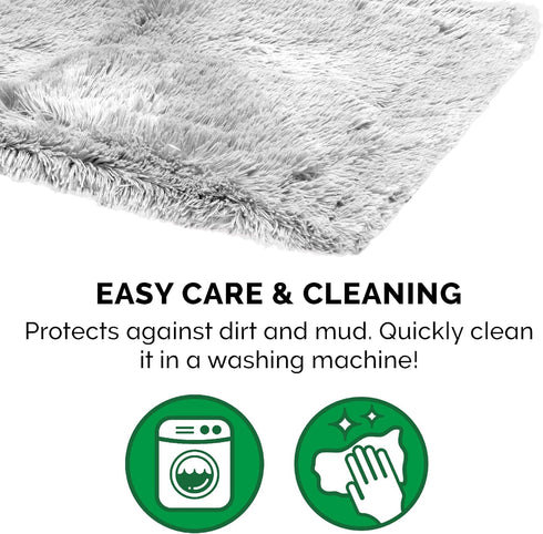 Furhaven Waterproof Throw Blanket for Dogs & Indoor Cats, Washable Shaggy Plush Calming Long Faux Fur Blanket (Mist