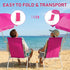 1 Pack 220lbs,Pink Heavy Duty Steel Beach Chair,Beach Chair with Umbrella,Outdoor Folding Chair High Strength Cleanable