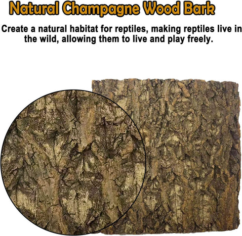 Tfwadmx 2Pcs Terrarium Cork Bark Background, 11.8"x11.8" Thickened Reptile Tank Tree Backdrop Wall Decor for Lizard,