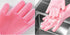 Pet Grooming Gloves - Natural Rubber Cleaning Gloves with High Density Silicone Brush for Dogs and Cats