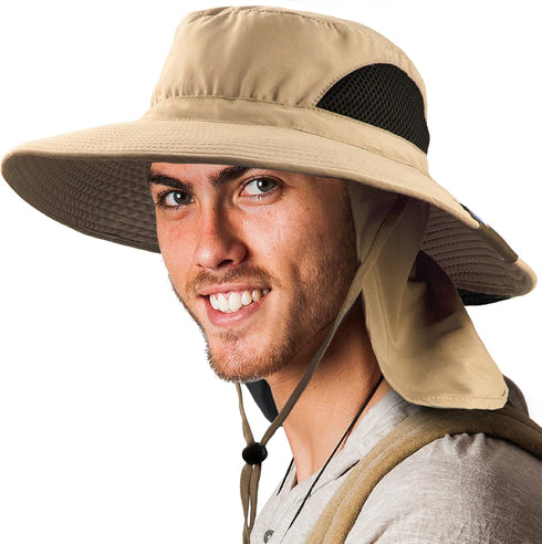 SUN CUBE Wide Brim Sun Hat for Men and Women, Fishing UV Protection, UPF 50+