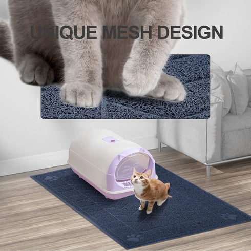 Motsamla 47" 35" Cat Litter Mat, Litter Trapping Mat Soft on Kitty Paws, x Kitten Litter Box Mat for Cleaner Floors