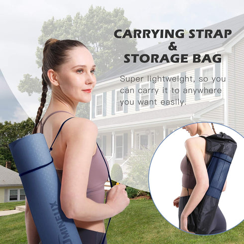 Yoga Mat Non Slip, Eco-Friendly Pilates Fitness Mats, Anti-Tear 1/4" Thick for Home Workout