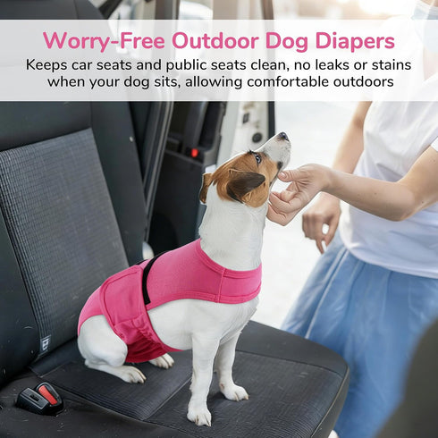 PUMYPOREITY Washable Female Dog Diaper, Adjustable Suspender Pantie, Escape-Proof Anti-Harassment Wear for Heat