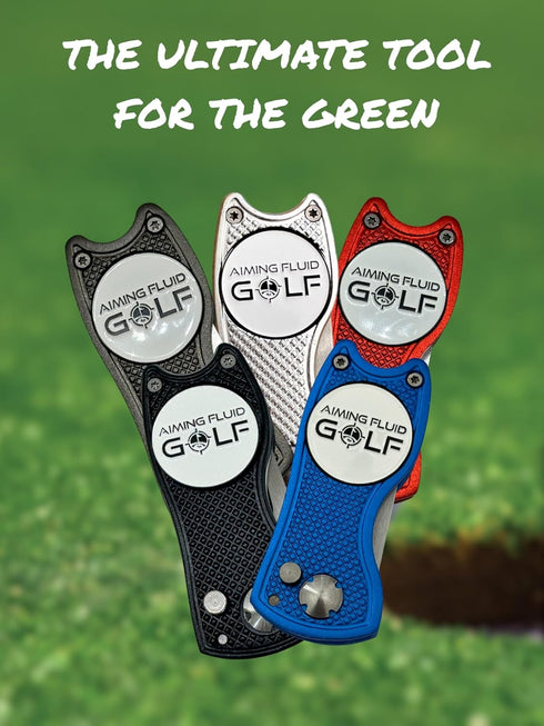 Premium 5-in-1 Golf Divot Repair Tool and Ball Marker, Switchblade Design, Golf Gift