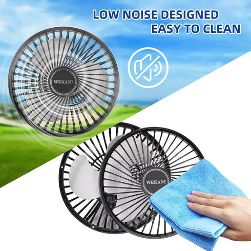 Golf Cart Fans for Accessories, 3-speed Settings Fit EZGO Club Car Yamaha Models with Portable USB Input